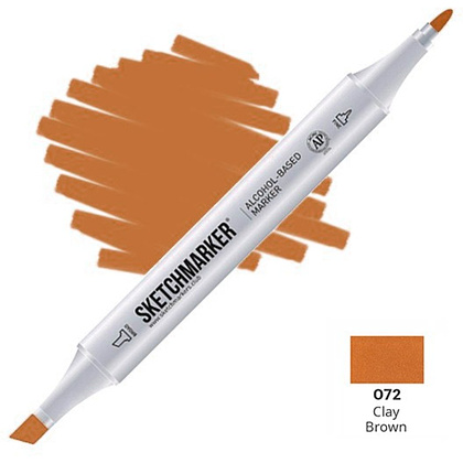 Маркер художественный "Sketchmarker", двухсторонний, O72 коричневая глина