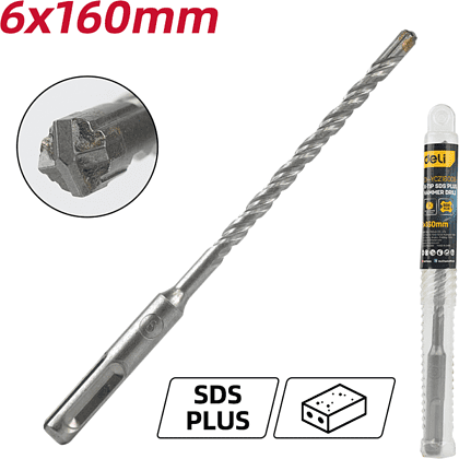 Бур по бетону Deli YS EDH-YCZ16006-E1, 6 x 160 мм, X-Tip, SDS-PLUS - 2