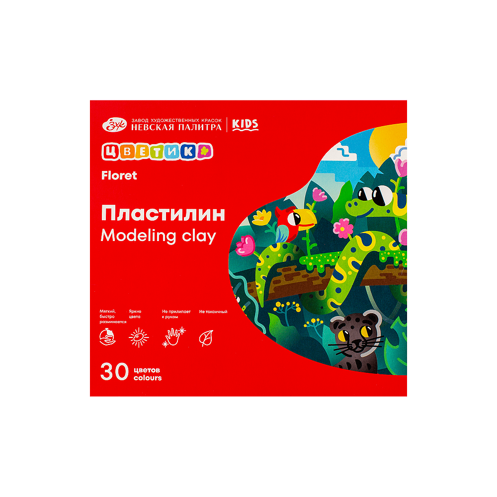 Пластилин "Цветик", 30 цветов 