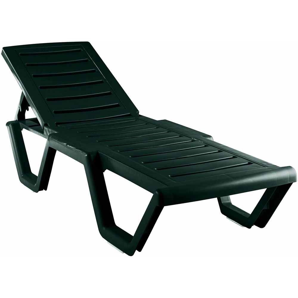 Шезлонг Атлант, пластик, темно-зелёный
