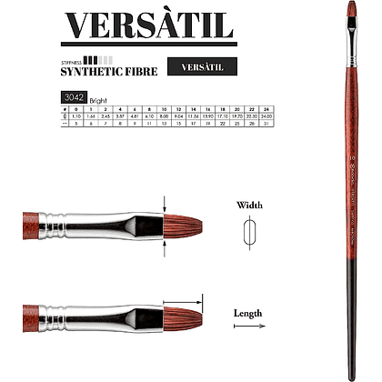 Кисть для рисования "Escoda Versatil Brush L/H 3042", синтетика, "кошачий язык", №16 - 3