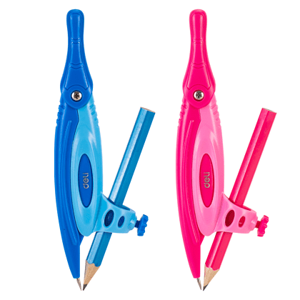 Циркуль "Deli EG20102", с карандашом, футляр, ассорти