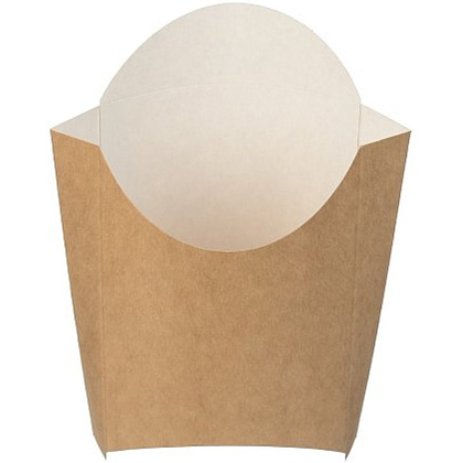 Контейнер бумажный для картофеля фри, 84х54х120 мм, 400шт/упак, крафт - 2