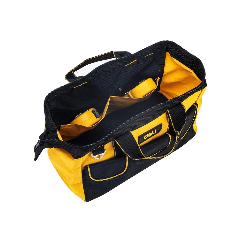Сумка для инструментов Deli YS EDL430013, 310х170х220 мм, ткань Oxford, черный, желтый - 3