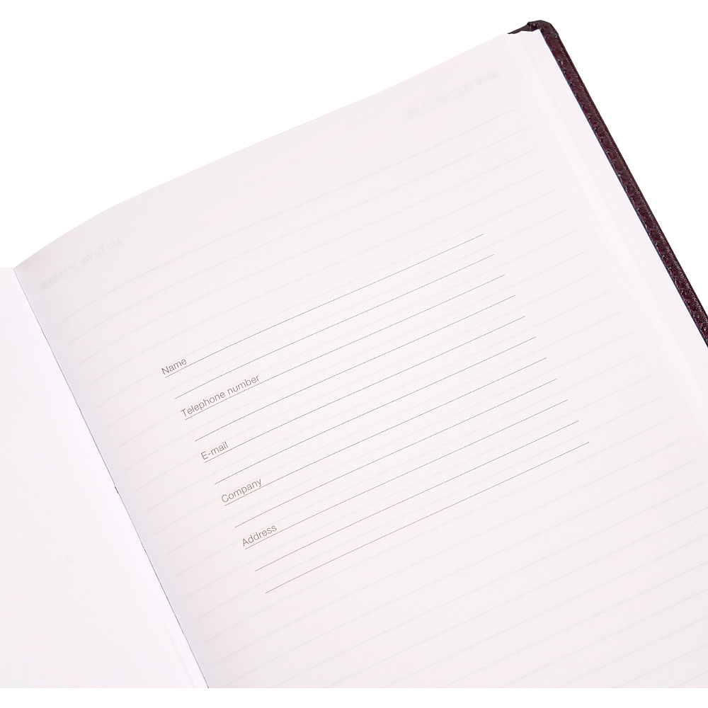 Ежедневник недатированный "Pelle Siena", А5, 272 страницы, бургунди - 9