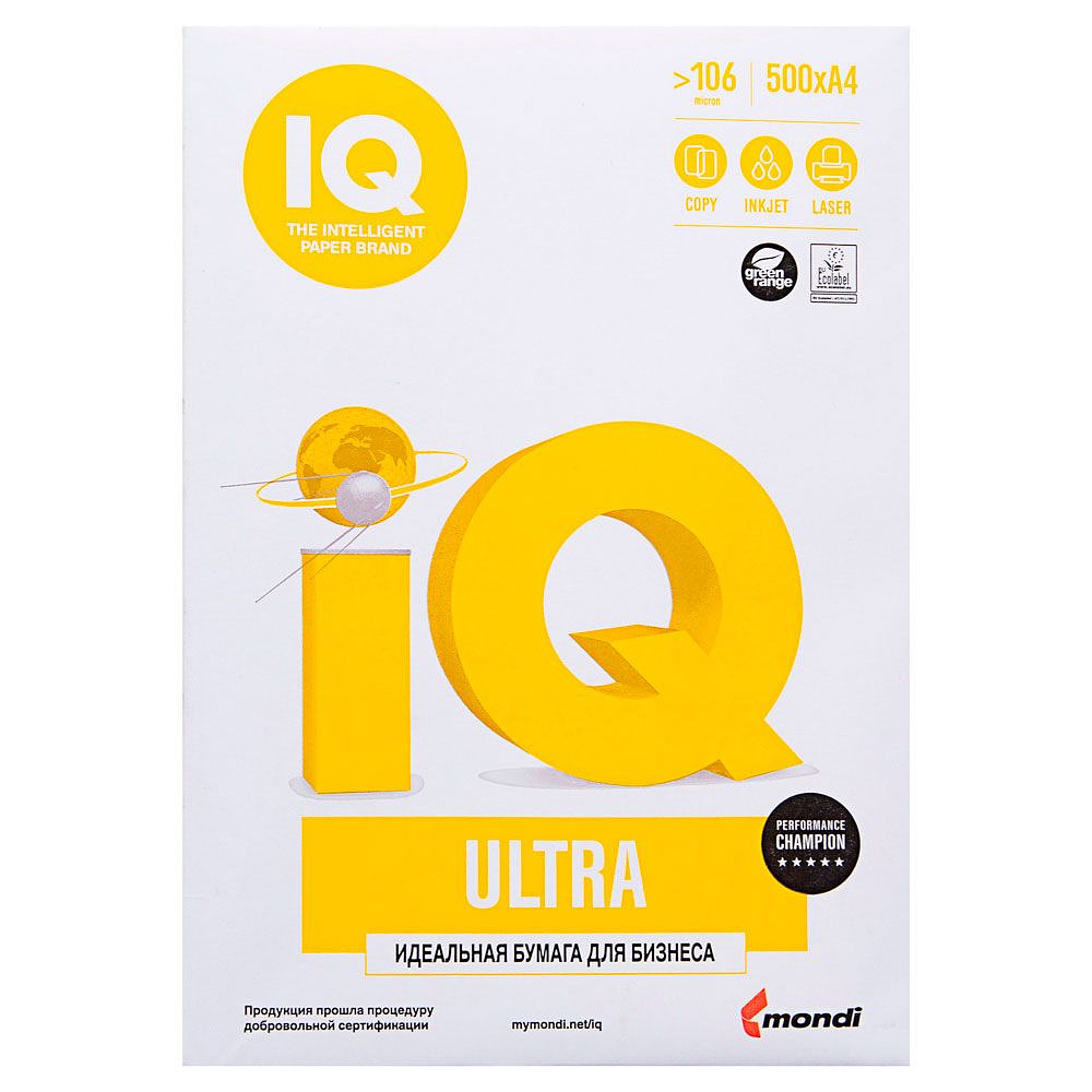 Бумага "IQ Ultra", A4, 500 листов, 80 г/м2 - 2