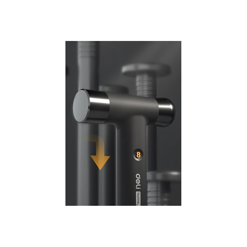 Молоток Deli HS EHT7008, 0,25 кг, Soft Touch, черный - 4