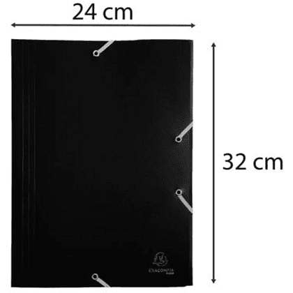 Папка на резинках "Exacompta", A4, 15 мм, полипропилен, черный - 5