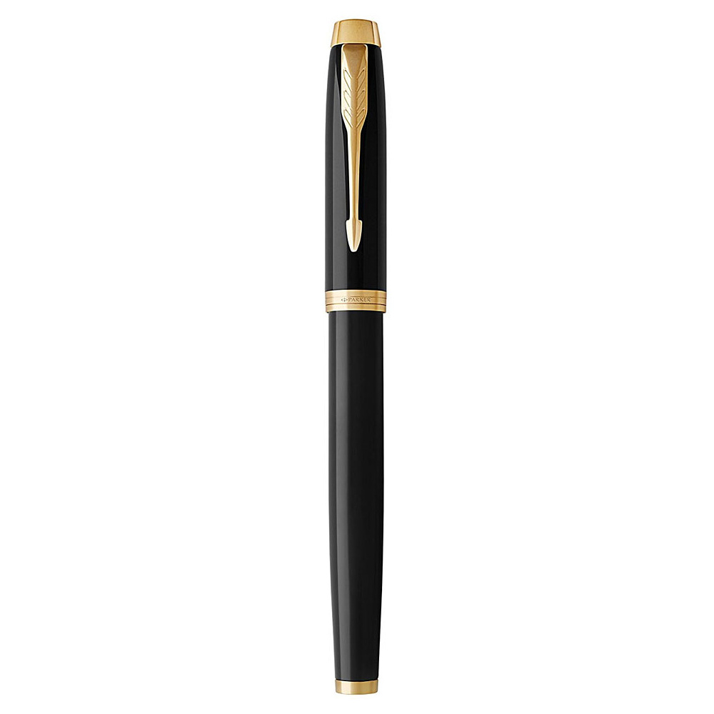 Ручка-роллер Parker "IM Black Lacquer GT", 0.5 мм, черный, золотистый, стерж. черный - 3
