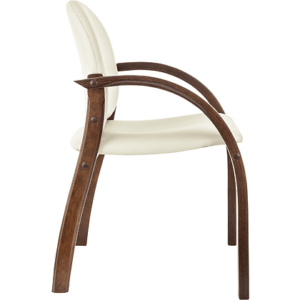 Стул Бюрократ "ДЖУНО", экокожа, светло-бежевый, дерево - 3