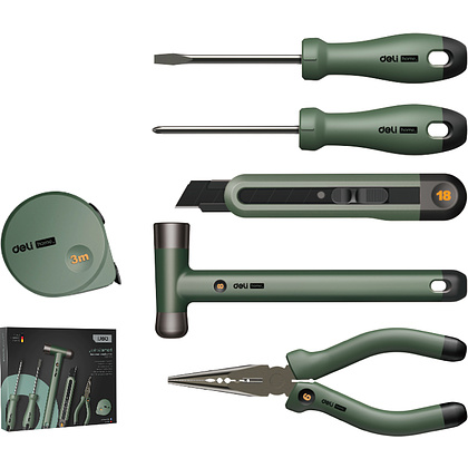 Набор ручного инструмента Deli HS HT0006L, 6 предметов, бокс