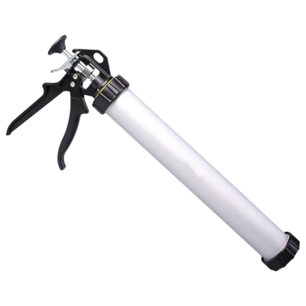 Пистолет для герметика "Deli" закрытый 380 мм, серебристый, черный