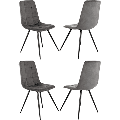 Стул Бюрократ "CH-K1_4", ткань, тёмно-серый, металл, комплект 4 штуки