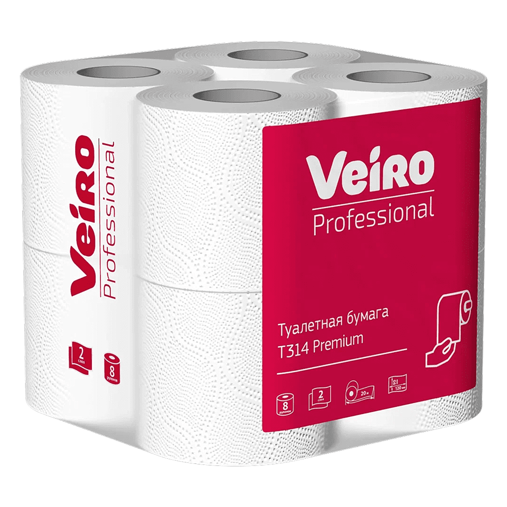 Бумага туалетная Veiro Professional Premium, 6 рулонов, 2 слоя, 20 м - 2