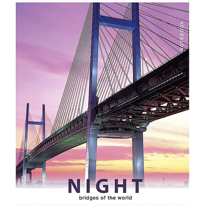 Тетрадь "Night bridges", А4, 80 листов, клетка, ассорти - 4