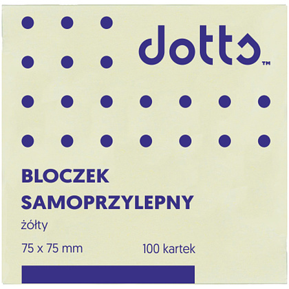 Бумага для заметок на клейкой основе "Dotts", 75x75 мм, 100 листов, желтый