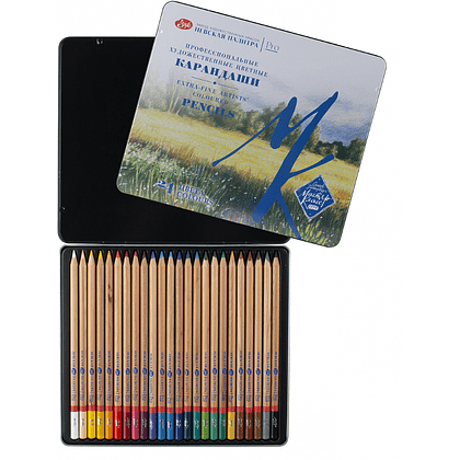 Цветные карандаши "Мастер-Класс", в жестяном пенале, 24 цвета - 4