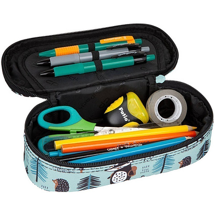Пенал CoolPack "Shoppy", 1 отделение, голубой, черный - 2