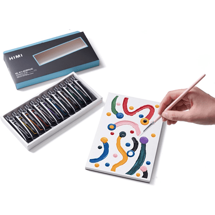 Краски акриловые "Himi.New vision", 12 цветов, тубы - 8