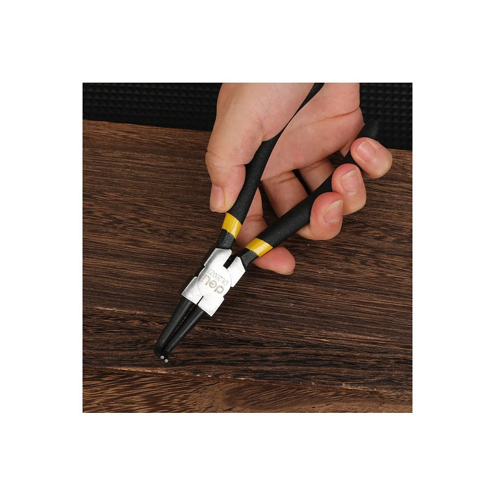 Съемники стопорных колец Deli YS EDL20521-4, 180 мм., набор 4 шт., желтый, черный - 7