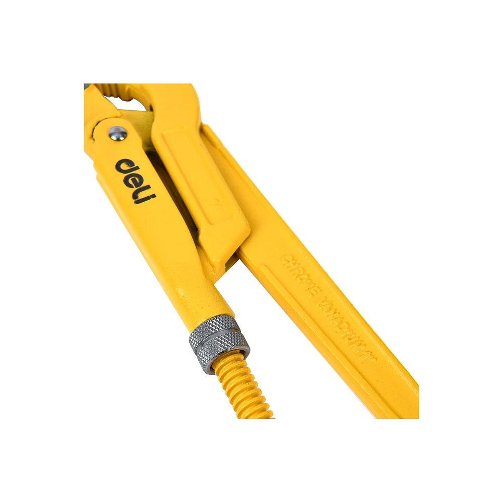 Ключ трубный Deli YS EDL105267 2",тип S, раскрытие губок 67 мм, желтый - 4