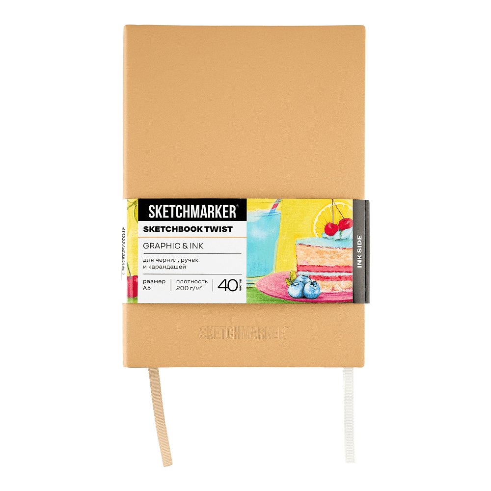 Скетчбук "Sketchmarker Graphic&Ink", А5, 100 листов, бумага кремовая, белая