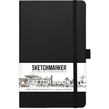 Скетчбук "Sketchmarker", 13x21 см, 140 г/м2, 80 листов, черный