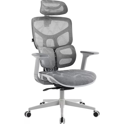 Кресло эргономичное EVERPROF Alfa, Grey, сетка, серый, металл, корпус серый