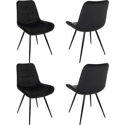 Стул Бюрократ "CH-K2_4", ткань, черный, металл, комплект 4 штуки