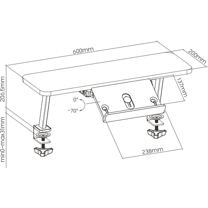 Комплект Ergosmart ученический Smart 100: парта E603 GREY, полка к парте E611 WHITE, накладка  на стол Е511 - 11