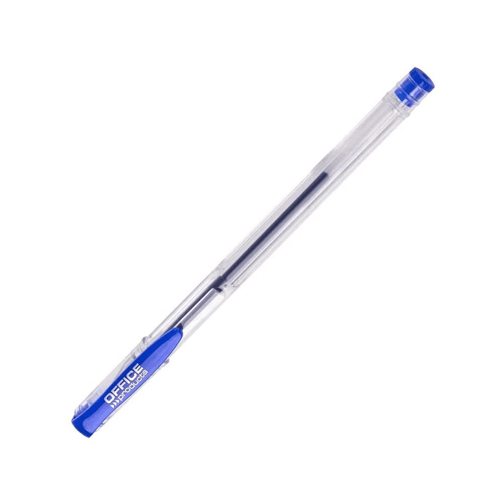 Ручка гелевая "Office Products", 0.5 мм, прозрачный, стерж. синий