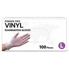 Перчатки виниловые одноразовые, прозрачный