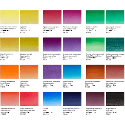 Краски акварельные "Белые ночи новейшая история", 24 цвета, кюветы - 12