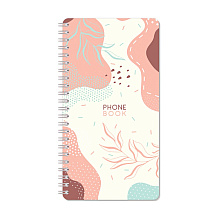 Книга алфавитная А5 112*206 мм, 80 л., "Стиль. Flora" спираль, разноцветный