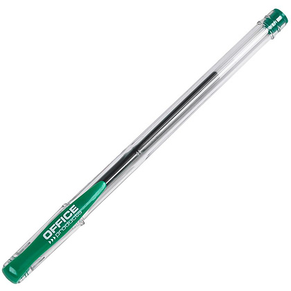Ручка гелевая "Office Products", 0.5 мм, прозрачный, стерж. зеленый