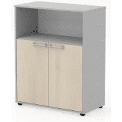 Коллекция Титан Шкаф средний ТН430/2+ТНД22+ТНТ80/2, 800х400х1103, с глухими малыми дверями и топом