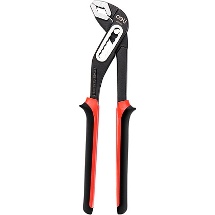 Клещи переставные "Deli", 250 мм, красный, черный