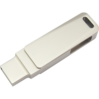 USB Flash накопитель 3.0 32 Gb СК-046, TypeC Dual, металл, серебристый   - 4