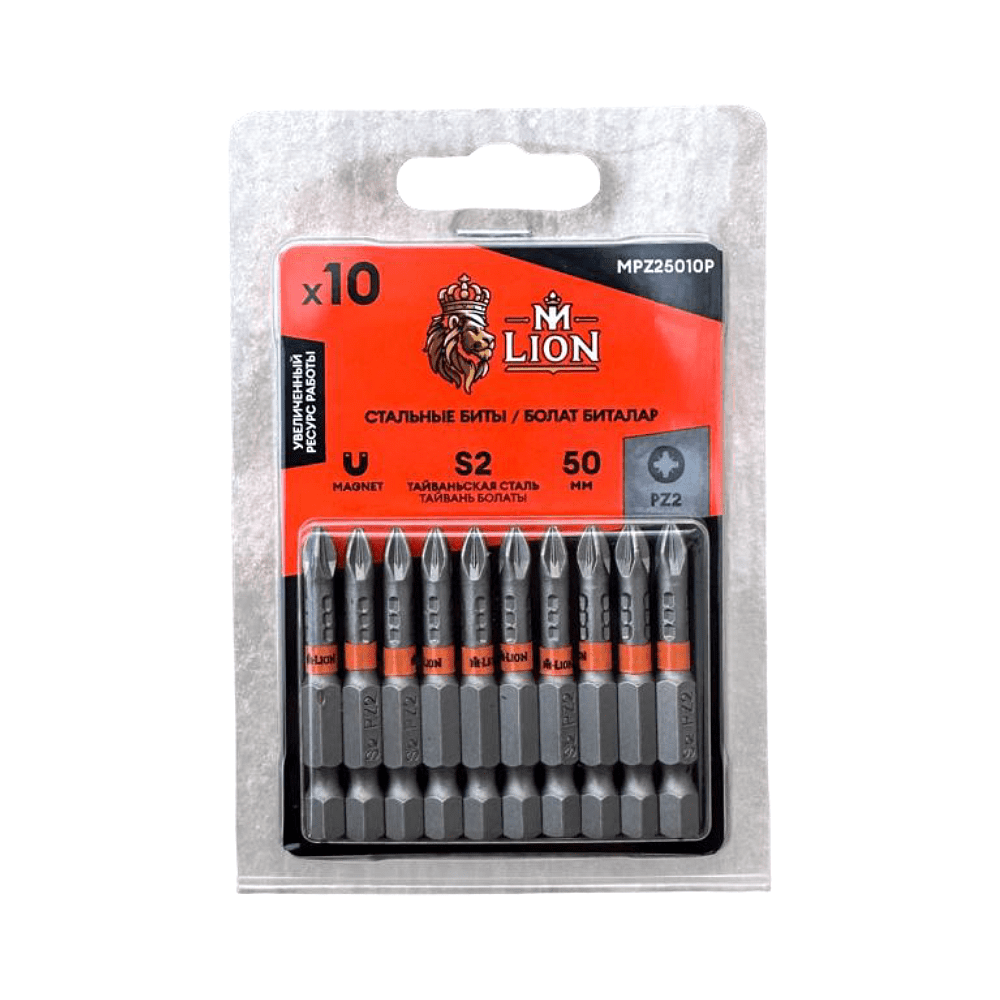Бита стальная M-Lion MSBPH225-10, PH 2х25 мм, 10 шт/упак