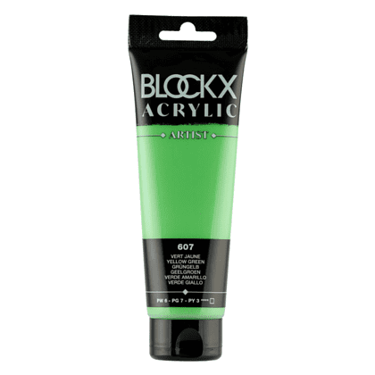 Краски акриловые "Blockx", 607 зелено-желтый, 120 мл