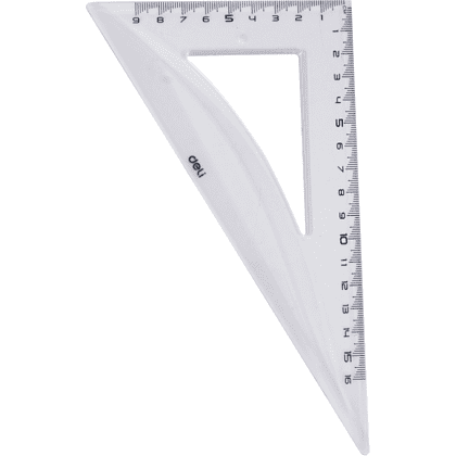 Набор чертежный "Deli EG00512": линейка 30 см, треугольник 45 и 60 гр, транспортир 180 гр, прозрачный - 4