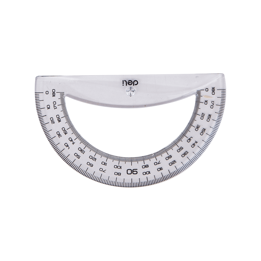 Набор чертежный "Deli EG00512": линейка 30 см, треугольник 45 и 60 гр, транспортир 180 гр, прозрачный - 5