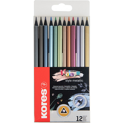 Цветные карандаши "Kolores Metallic Style", 12 цветов