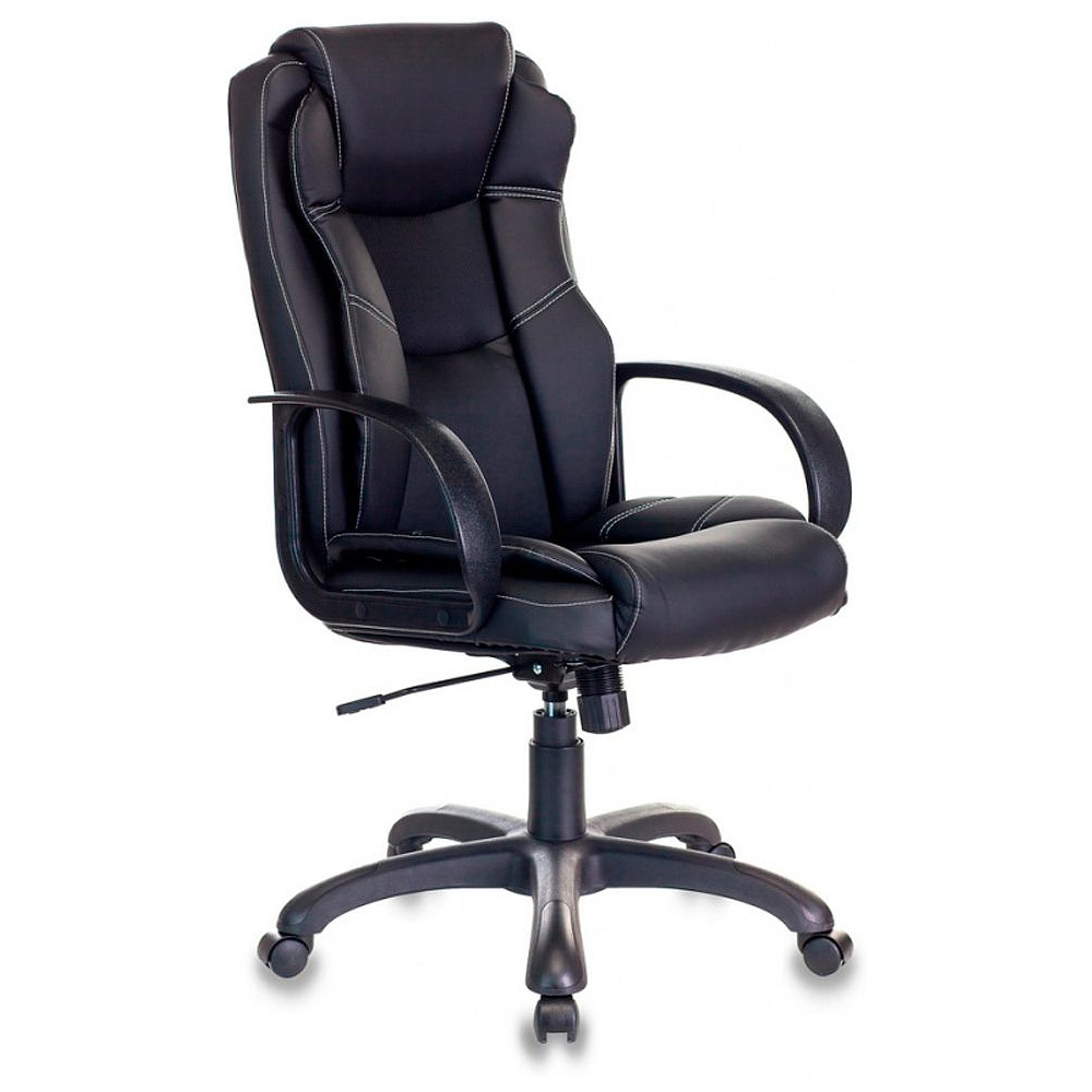 Кресло для руководителя Бюрократ "CH-839/BLACK", искусственная кожа, пластик, черный