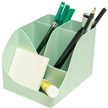 Подставка для ручек "Autentik", пластик, 5 делений, шалфейно-зеленый