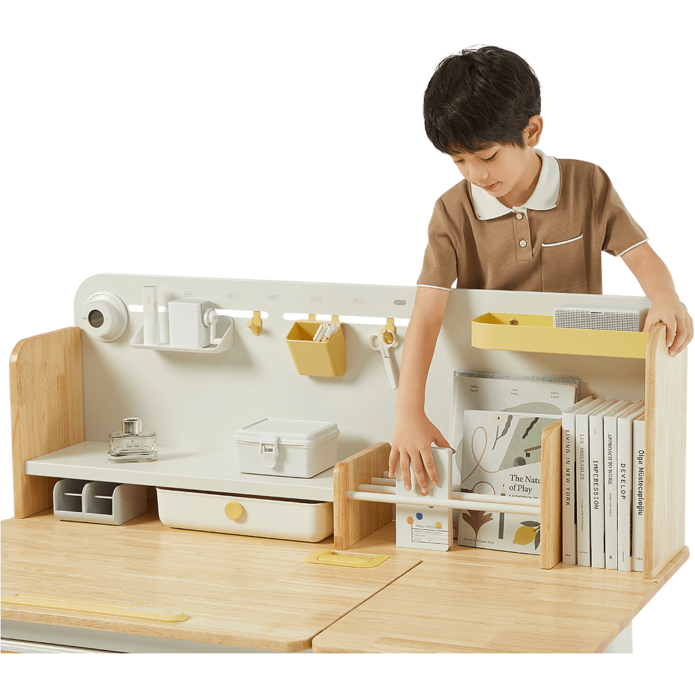 Стол Ergosmart регулируемый Galleon, 1200х700х(520-760) мм, гевея, с книжной полкой - 21