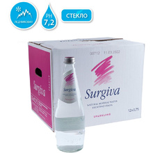 Вода минеральная природная питьевая «Surgiva», 0.75 л., газированная, 12 бут/упак упак., стекл. бутылка