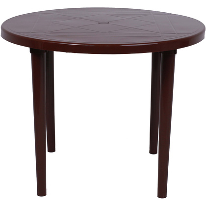 Стол круглый, 900х900х710 мм, пластик, шоколадный - 2