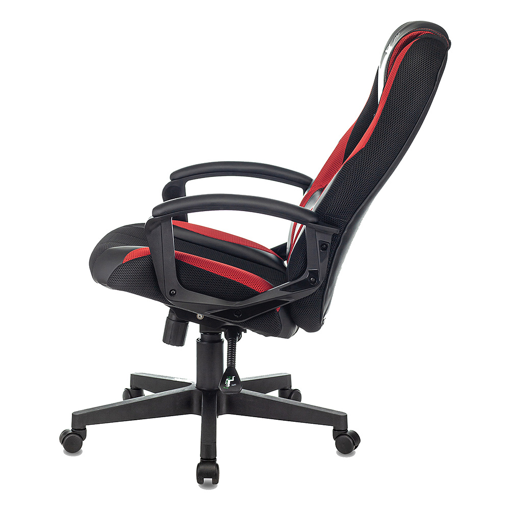 Кресло игровое "Бюрократ Zombie-9", экокожа, ткань, пластик, черный, красный - 5