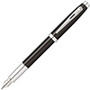 Ручка перьевая "Sheaffer 100 Brushed Chrome", M, черный, серебристый, патрон черный, синий - 3